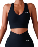 TNG Ribbed V-Cut Sports Bra